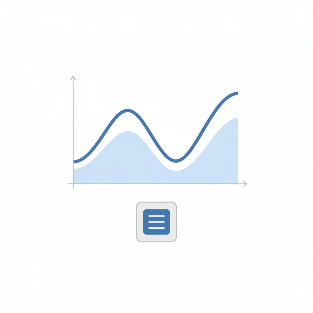 월배당 ETF 가격이 상승과 하락을 반복하는 변동성을 플랫한 선 그래프로 표현한 그림
