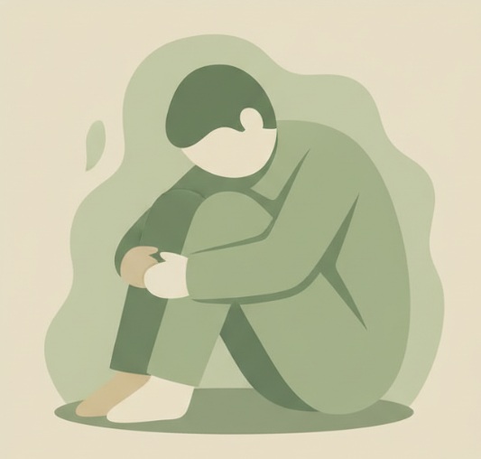 은퇴를 앞둔 불안한 감정을 상징하는 사람의 자세 이미지